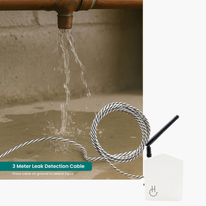 3 meter leak detection cable with water leakage on a concrete floor